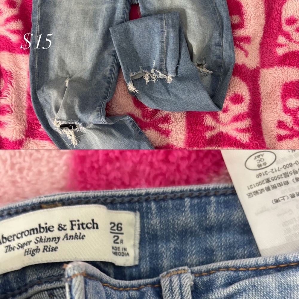 Abercrombie & Fitch Blue Ankle Cropped Jeans